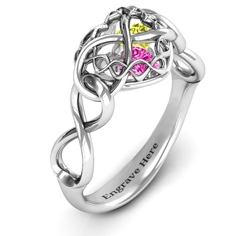 My Infinite Love Caged Hearts Ring product image