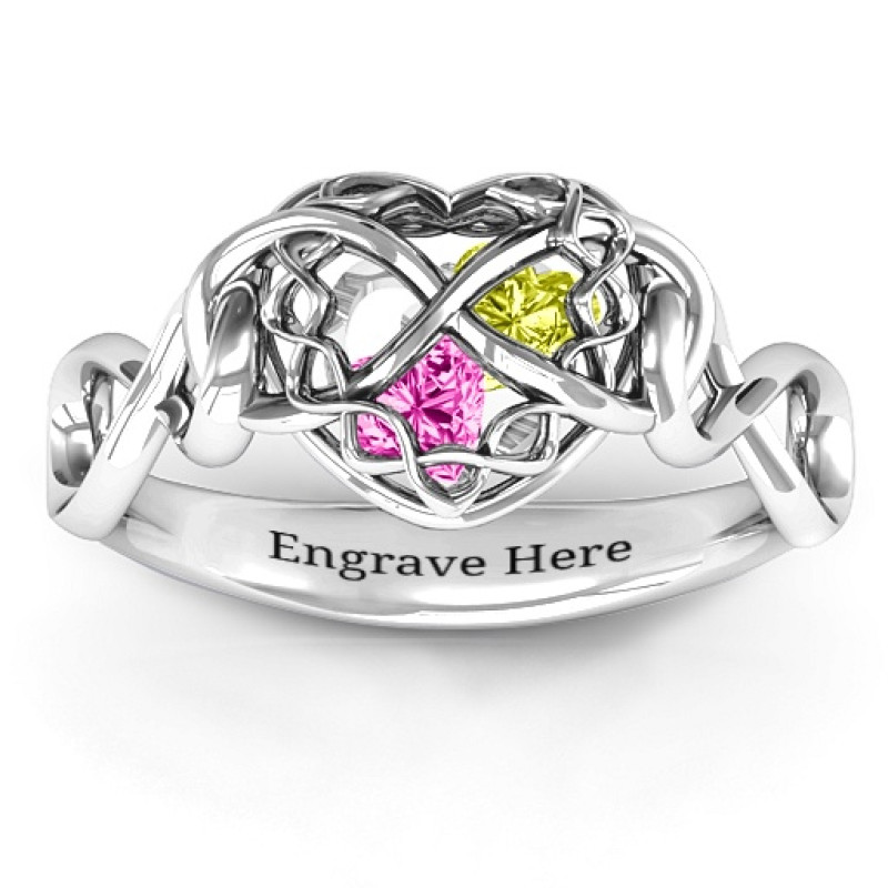 My Infinite Love Caged Hearts Ring product image