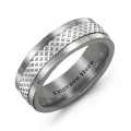 Men's tungsten mesh inlay band ring