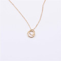 Interlocking Circles Necklace Interlocking circles necklace with a polished circle and hammered circle