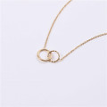 Interlocking Circles Necklace Interlocking circles necklace with a polished circle and hammered circle