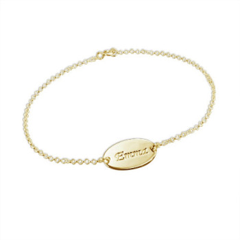 18ct Gold-Plated Silver Personalised Baby Bracelet/Anklet 18ct Gold-Plated Silver Personalised Baby Bracelet/Anklet