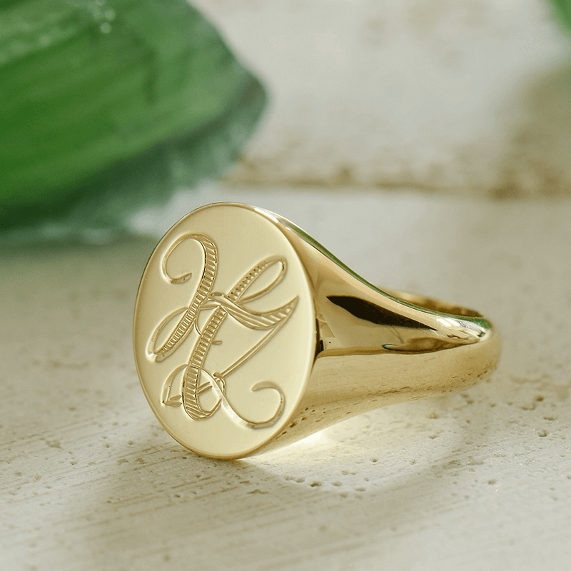 Initial Signet Ring - 18ct Gold Plated Initial signet ring product image