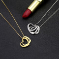 Personalised Always in My Heart interlocking heart necklace