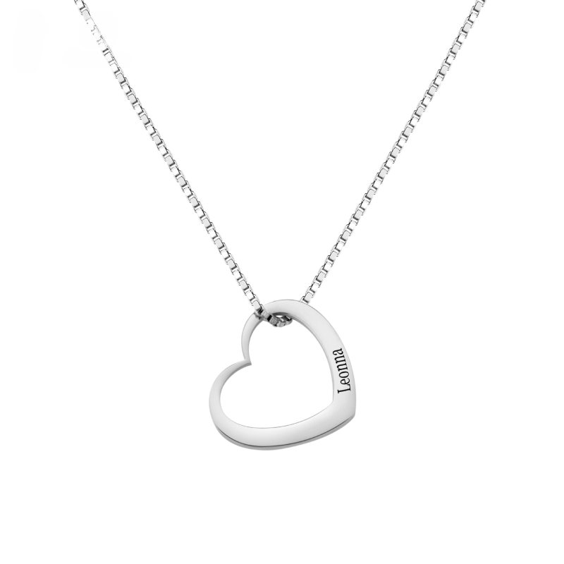 Personalised Always in My Heart necklace with interlocking heart pendants