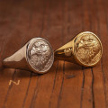 Custom family crest signet ring for engraved coat of arms design