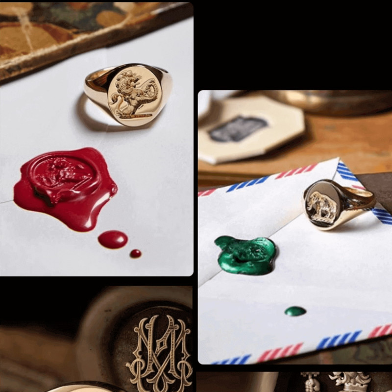 Personalised family crest signet ring product image