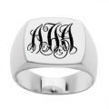 Personalised Sterling Silver Monogram Signet Ring Personalised sterling silver monogram signet ring