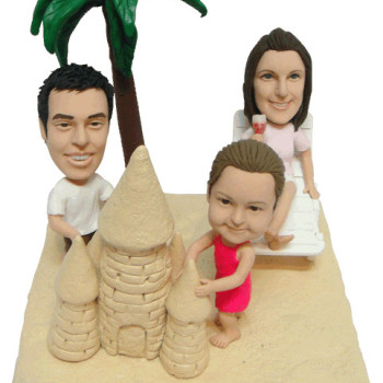 Three-People Figurine With Background