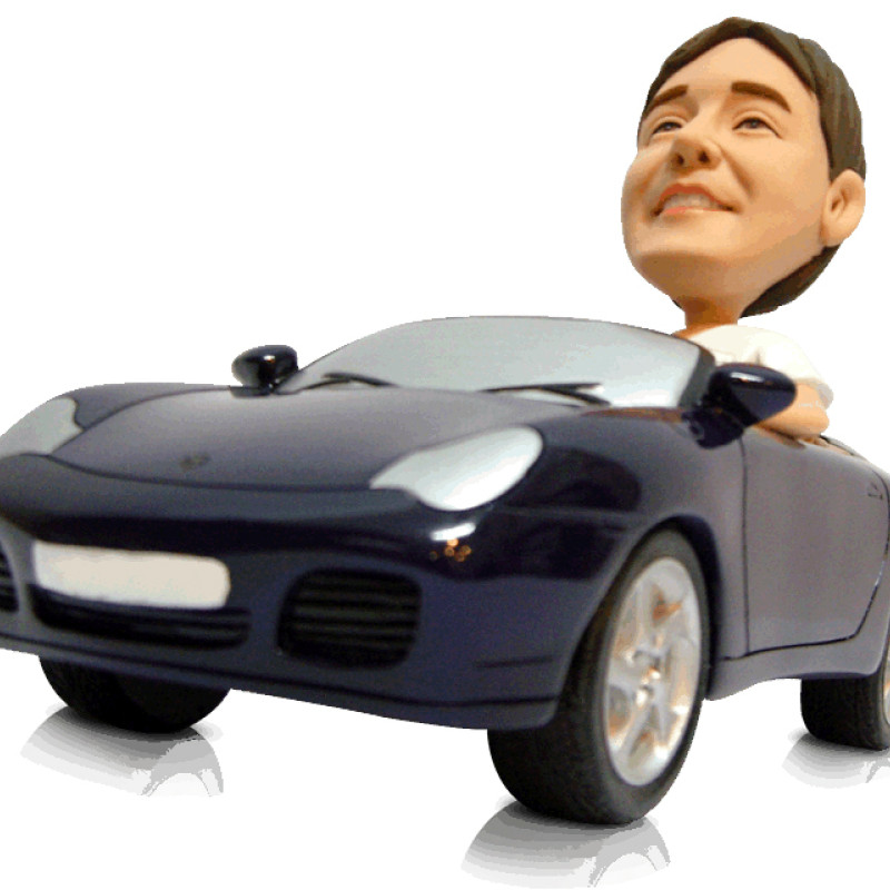 Male Convertible Car Figurine Design Male convertible car figurine design