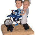 Personalised Figurine with Dirt Bike and Poodles Personalised figurine example with a dirt bike and poodles