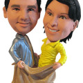 Sack Background Couple Figurine Couple figurine with sack background