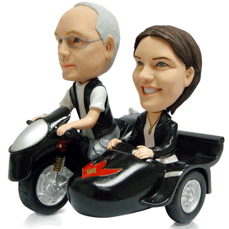 Sidecar Couple Figurine Couple figurine with sidecar