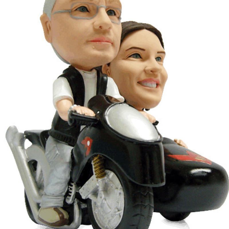 Sidecar Couple Figurine Couple figurine with sidecar