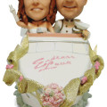 Wedding Boat Couple Figurine Wedding couple figurine in a boat