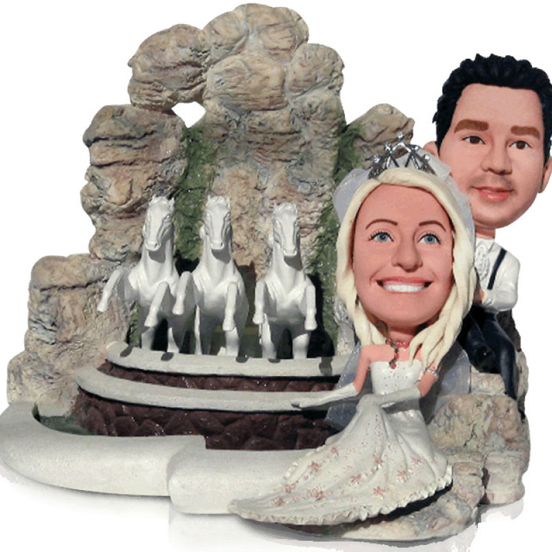 Wedding Fountain Couple Figurine Wedding couple figurine with fountain