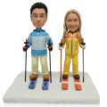 Skiing Couple Figurine Skiing couple figurine
