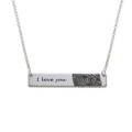 Personalised Fingerprint Bar Necklace Personalised fingerprint and name bar necklace in sterling silver