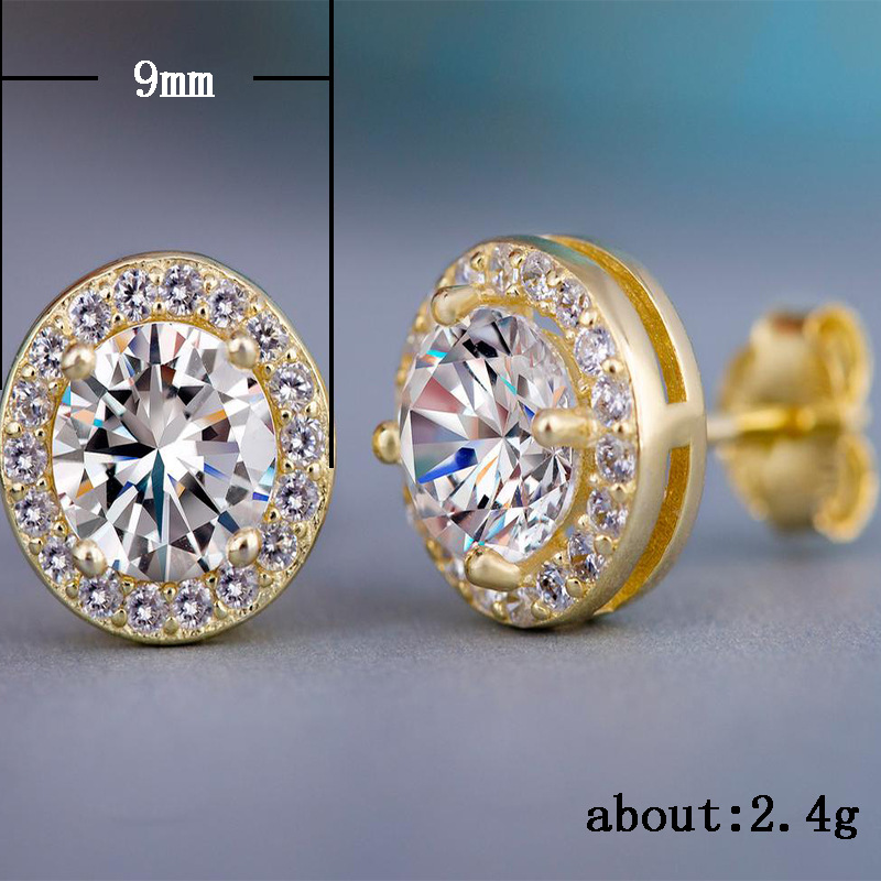 6mm Cubic Zirconia Halo Stud Earrings Round-square cubic zirconia halo stud earrings in a 6 mm design