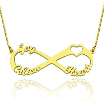Heart Infinity Necklace 1-3 Names Sterling Silver Heart Infinity Necklace 1-3 Names Sterling Silver