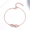 Personalised infinity bracelet with a single accent stone row