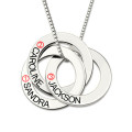 Three interlocking Russian ring necklace with hand-stamped wording