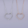 Sterling silver heart necklace with rolo chain