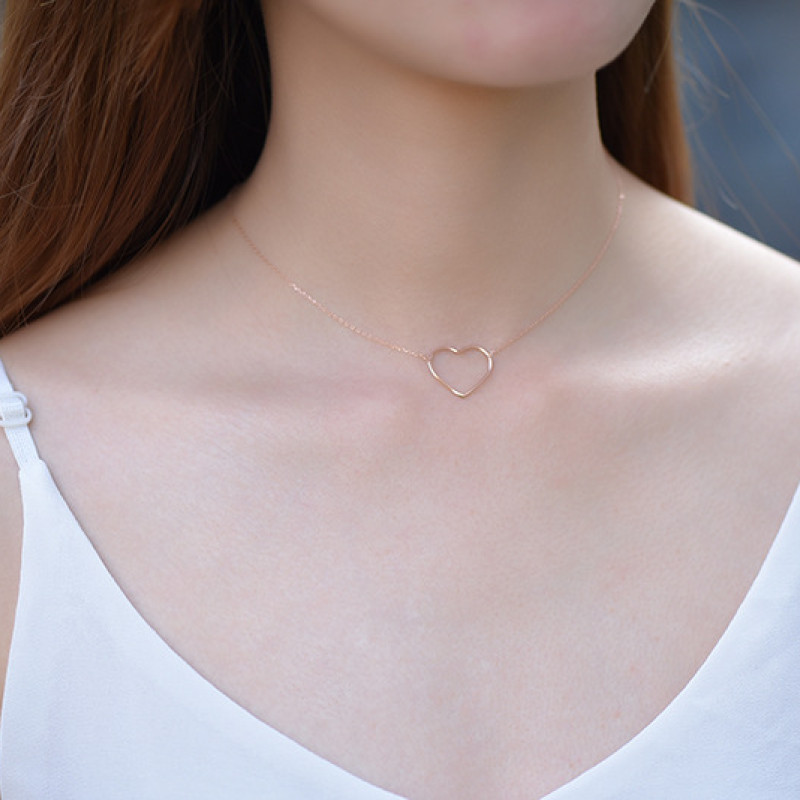 Sterling silver heart necklace product image