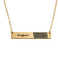Personalised Fingerprint Bar Necklace Personalised fingerprint and name bar necklace in sterling silver