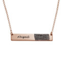 Personalised Fingerprint Bar Necklace Personalised fingerprint and name bar necklace in sterling silver