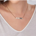 Personalised Fingerprint Bar Necklace Personalised fingerprint and name bar necklace in sterling silver