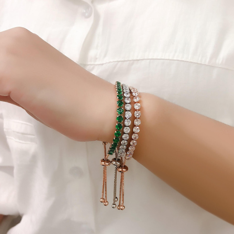 Melrah Icon crystal adjustable tennis bracelet for women