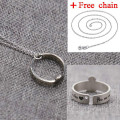 Personalized pet photo engraved sterling silver ring with chain