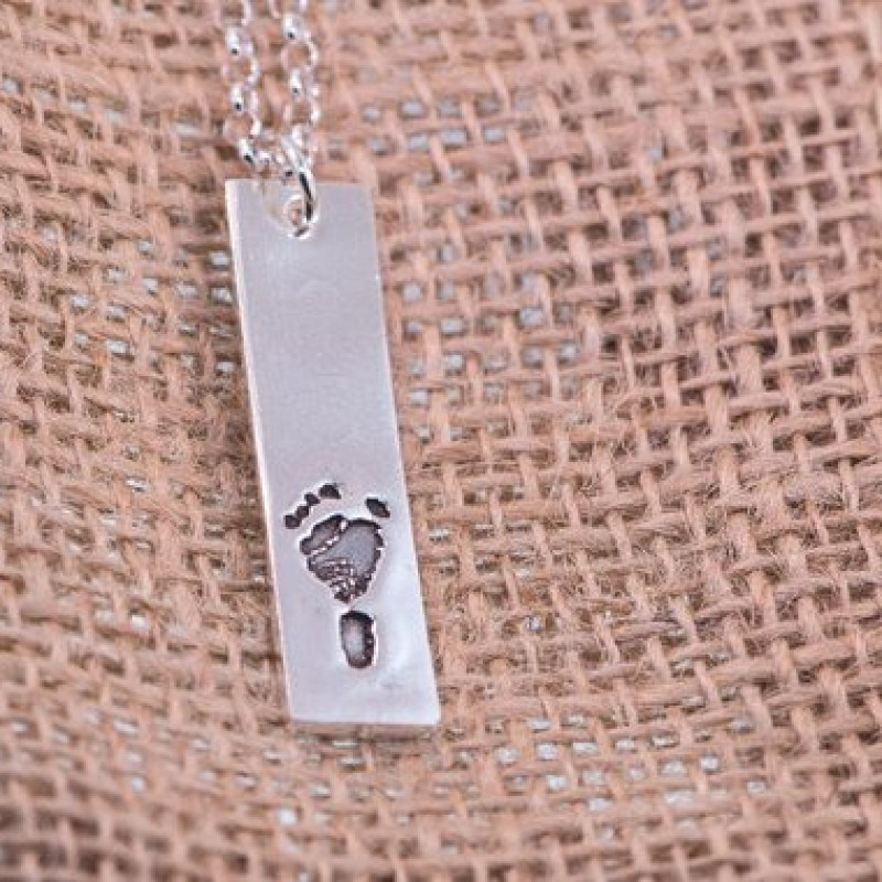Personalized Fingerprint Sterling Silver Charm Necklace Personalized fingerprint sterling silver charm necklace