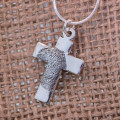 Personalized Fingerprint Sterling Silver Charm Necklace Personalized fingerprint sterling silver charm necklace
