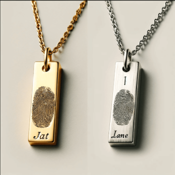 FingerPrint Necklace In Sterling Silver With Signature FingerPrint Necklace In Sterling Silver With Signature