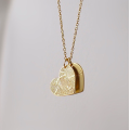 Personalised sterling silver heart necklace with fingerprint engraving