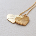 Fingerprint Heart Necklace in Sterling Silver Sterling silver heart necklace with fingerprint and signature engraving
