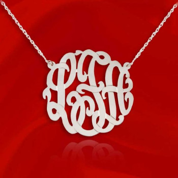 Large Monogram Initial Necklace Large Monogram Initial Necklace
