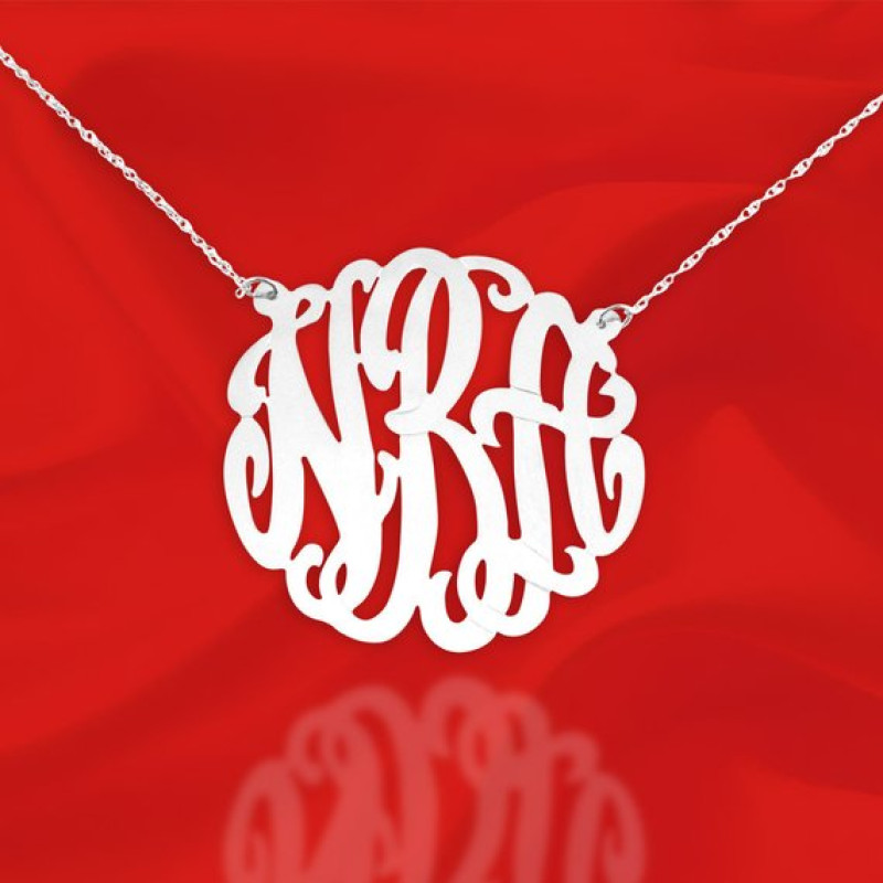 Large Three-Initial Monogram Necklace Large three-initial monogram necklace product image