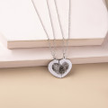 Fingerprint Breakable Heart Necklace in Sterling Silver Solid silver breakable heart necklace for fingerprint engraving