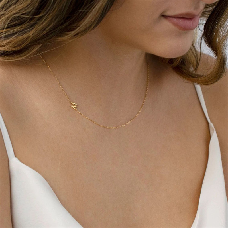Personalized initials letter necklace product view