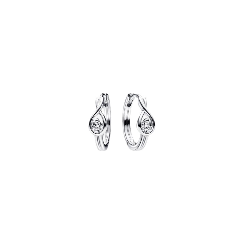 Infinite Sterling Silver Moissanite Diamond Hoop Earrings Infinite sterling silver moissanite diamond hoop earrings