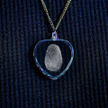 Personalised fingerprint crystal heart necklace