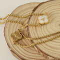 Personalised Gold Clover Bracelet with Monogram Initial Personalised gold-plated clover bracelet with mother-of-pearl pendant and monogram initial