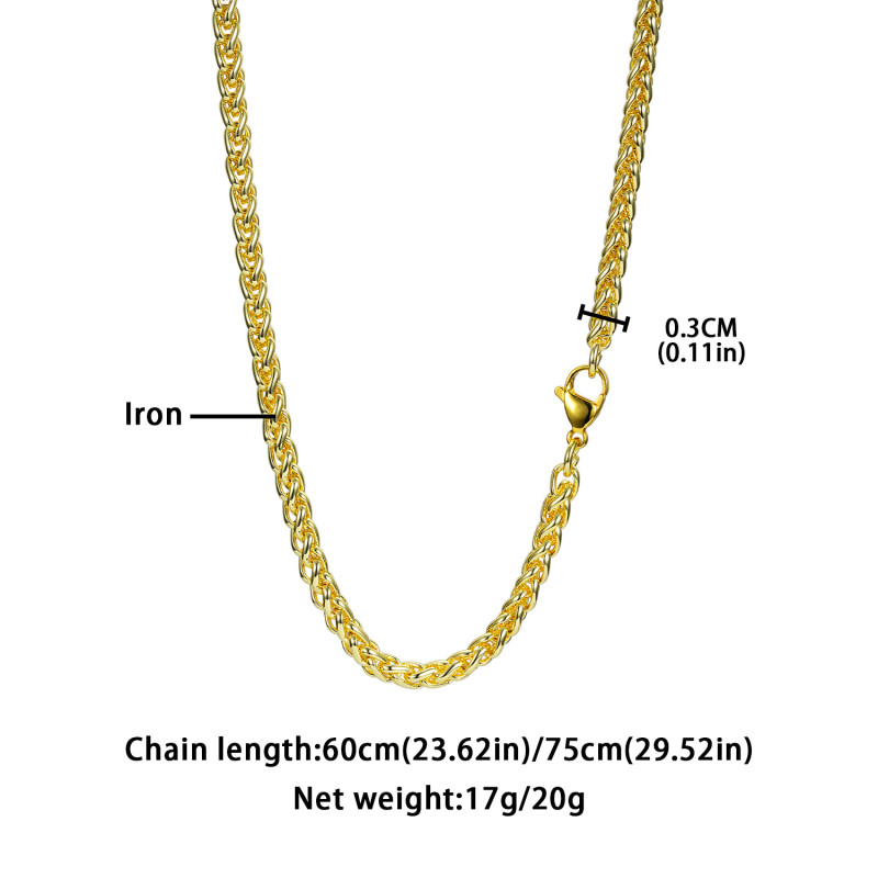 Gold and Silver 3 mm Wheat Chain Necklace 3 mm gold and silver Wheat Chain necklace
