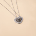 Fingerprint Breakable Heart Necklace in Sterling Silver Solid silver breakable heart necklace for fingerprint engraving