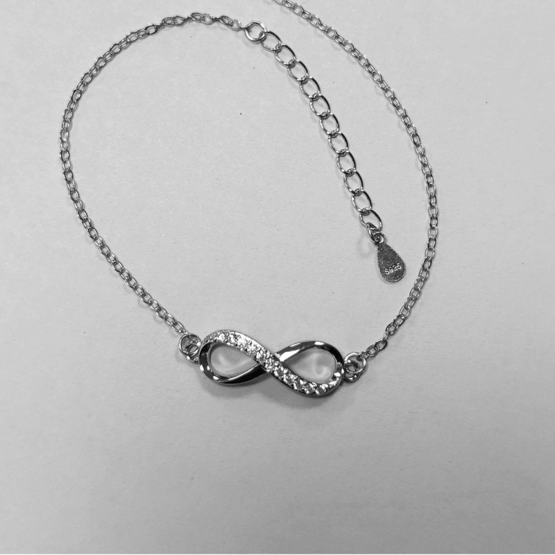 Personalised infinity bracelet with a single accent stone row