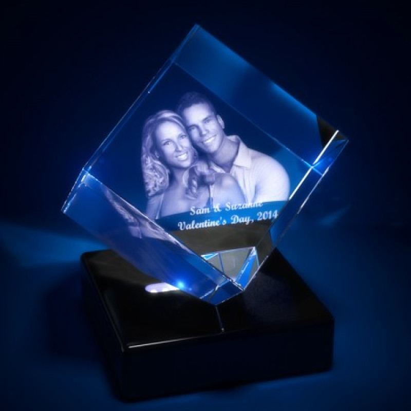 Personalised Square Crystal with Base Personalised square crystal with base