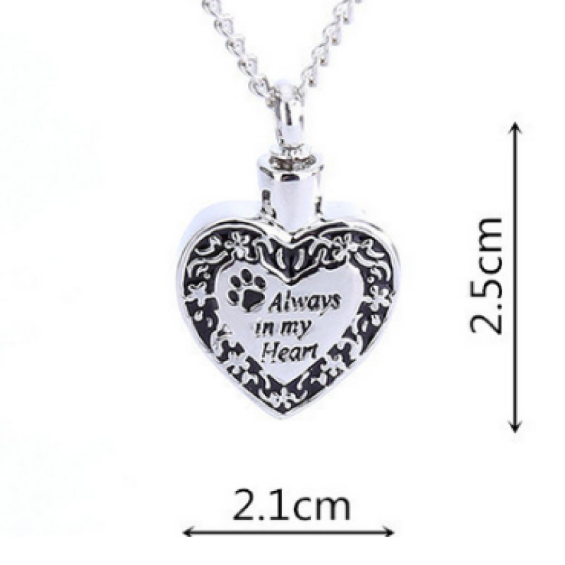 Pet paw memorial urn pendant for ashes keepsake